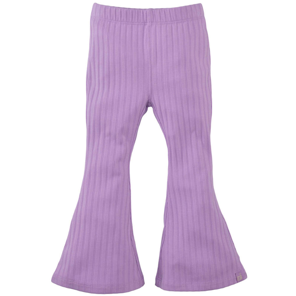 Lilakleurige meisjes Z8 mini flared broek Medina van stretchkatoen met regular waist, elastische tailleband en effen