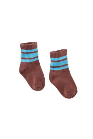sokken Puk bruin/blauw