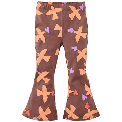 Z8 mini flared broek Fayenna bruin/oranje/lila Meisjes Stretchkatoen All over print - maat 110 afbeelding