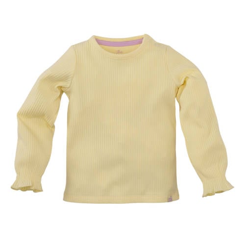 Z8 mini longsleeve Eliana lichtgeel Meisjes Stretchkatoen Ronde hals Effen - maat 80 afbeelding
