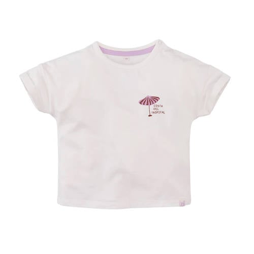 Z8 mini T-shirt Noraly offwhite Ecru Meisjes Stretchkatoen Ronde hals Backprint - maat 80 afbeelding