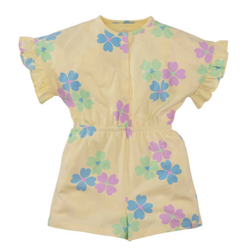 Z8 mini playsuit Veda lichtgeel/lila/blauw Meisjes Stretchkatoen Ronde hals