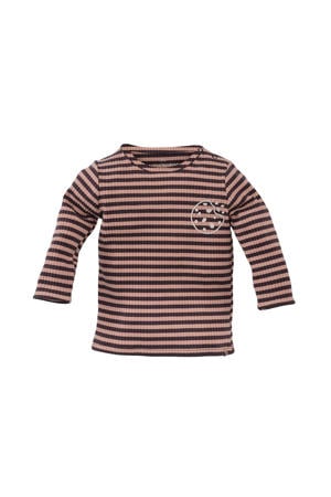 longsleeve Younes donkerbruin/beige