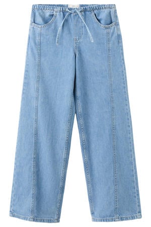 wide leg jeans light blue denim