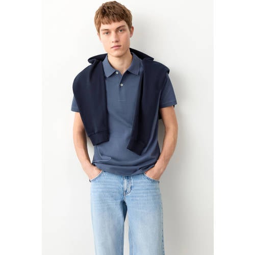 MANGO TEEN polo blauw Jongens Katoen Polokraag Effen - maat 175(M) afbeelding