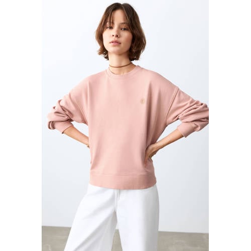 MANGO TEEN sweater lichtroze Effen - maat 168(M) | Sweater van MANGO TEEN afbeelding