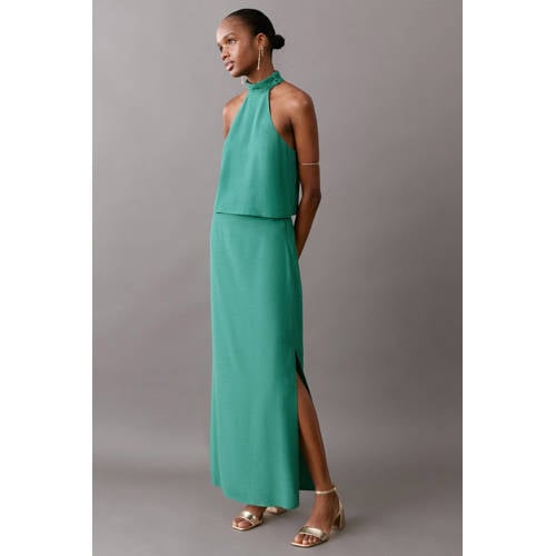 MANGO TEEN maxi rok groen Meisjes Viscose Effen