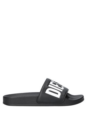 slippers zwart/wit
