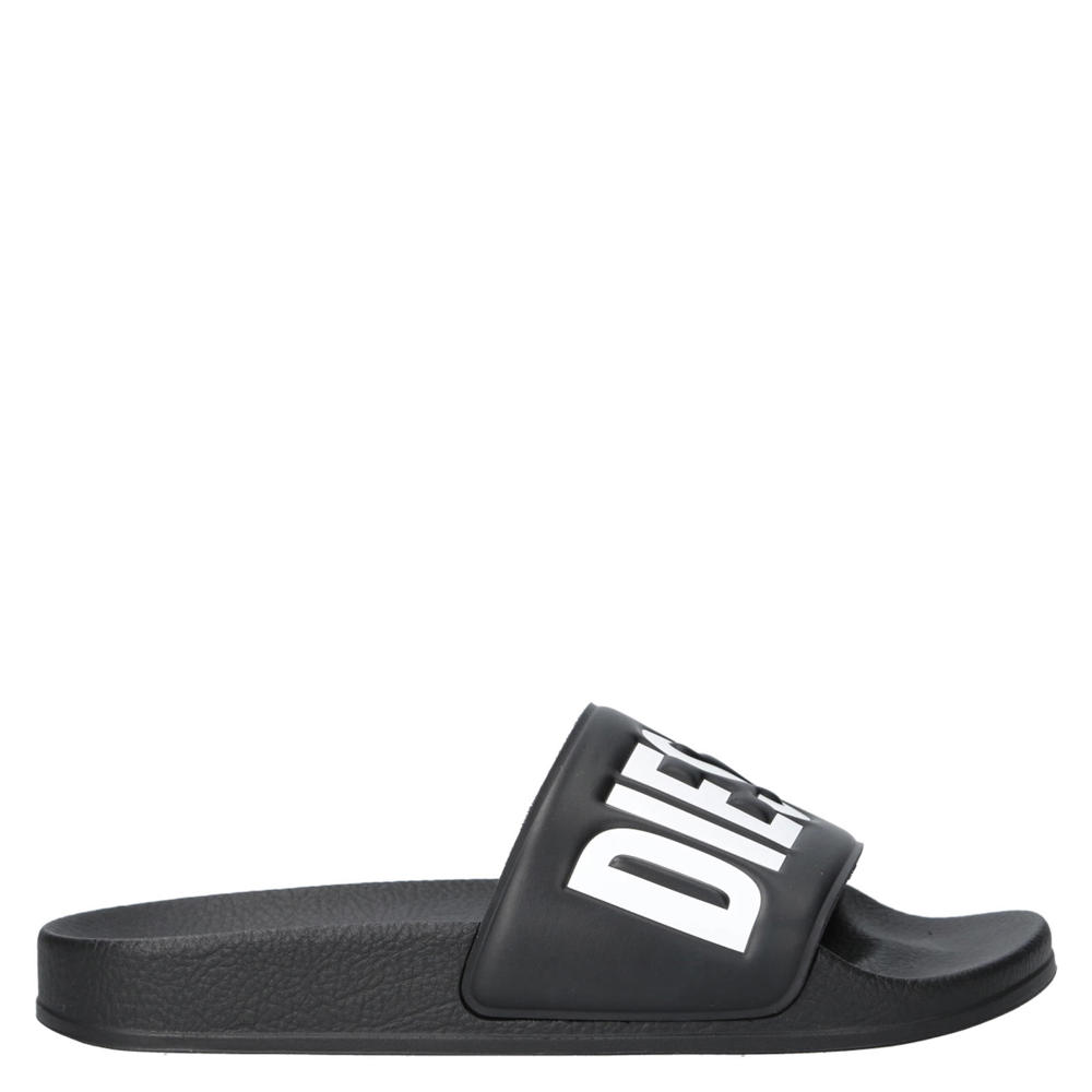 Zwart en witte jongens Diesel slippers van rubber