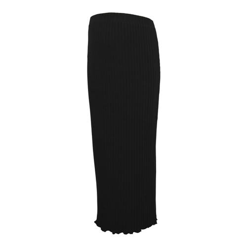 MAMALICIOUS zwangerschaps midi rok rib gebreid zwart Dames Polyester Effen - maat XL afbeelding
