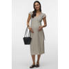 MAMALICIOUS gestreepte zwangerschaps- en voedings maxi jurk beige