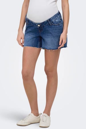 regular zwangerschaps short medium blue denim
