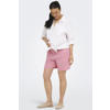ONLY MATERNITY regular waist zwangerschaps casual short met textuur roze