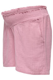 thumbnail: ONLY MATERNITY regular waist zwangerschaps casual short met textuur roze