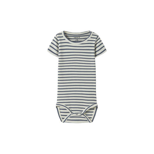 NAME IT BABY romper blauw Jongens/Meisjes Stretchkatoen Ronde hals - maat 74 afbeelding
