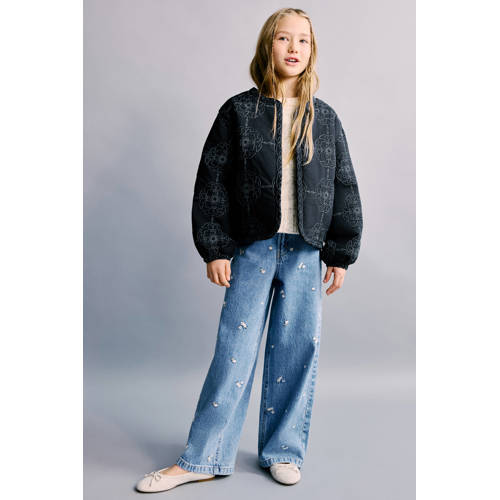 Mango Kids tussenjas donkerblauw Meisjes Katoen Ronde hals Effen - maat 152 afbeelding