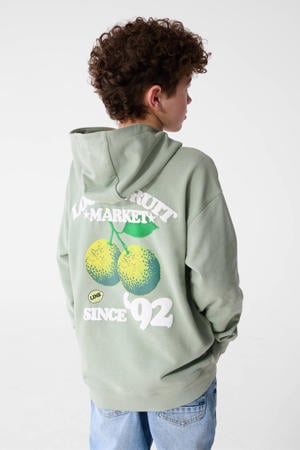 sweater met backprint groen
