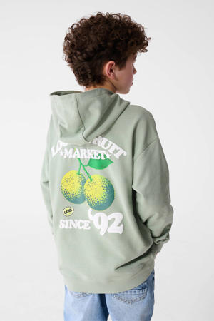 sweater met backprint groen