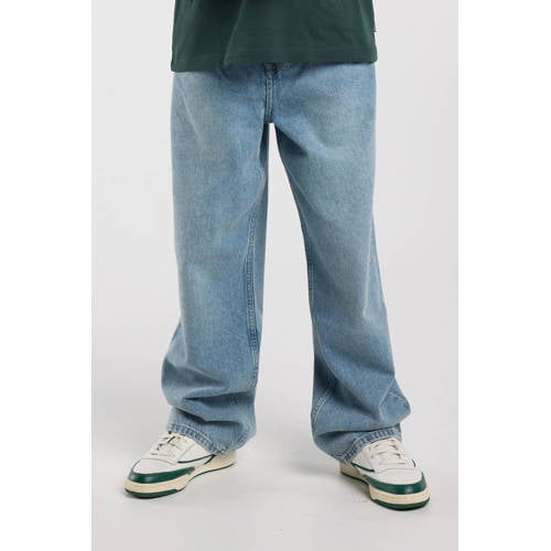 America Today baggy jeans medium blue denim Blauw Effen