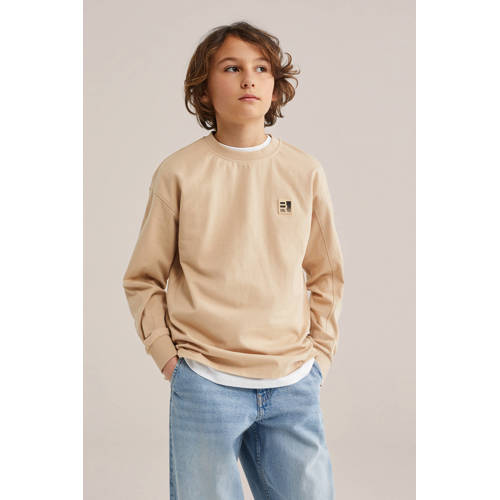 WE Fashion longsleeve Jongens Sweat Ronde hals Effen - maat 146/152 afbeelding