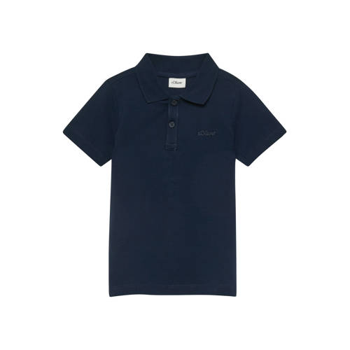 s.Oliver polo donkerblauw fijn gebreid Jongens Katoen Klassieke kraag Effen - maat 92/98 afbeelding