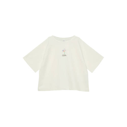 s.Oliver T-shirt met backprint ecru Meisjes Stretchkatoen Ronde hals Backprint - maat 146/152 afbeelding