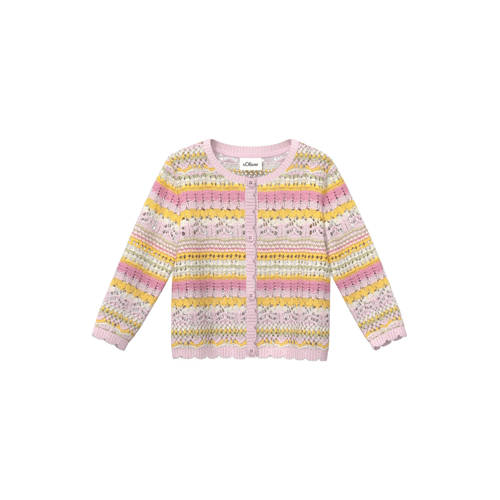 s.Oliver vest roze gebreid Meisjes Acryl Ronde hals Meerkleurig - maat 80 afbeelding