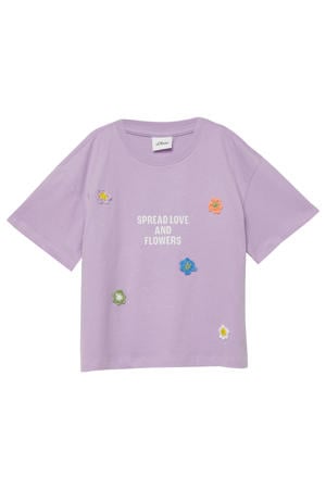 T-shirt paars crochet