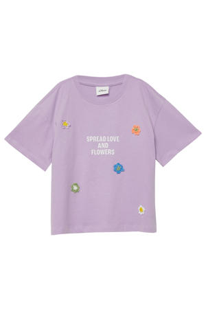 T-shirt paars crochet