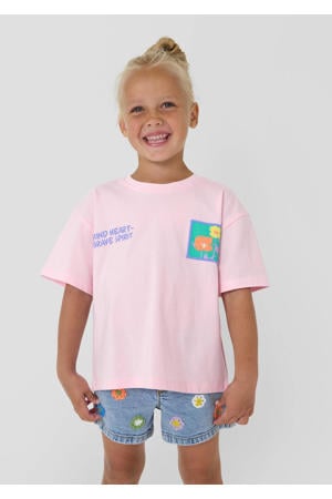 T-shirt met backprint roze