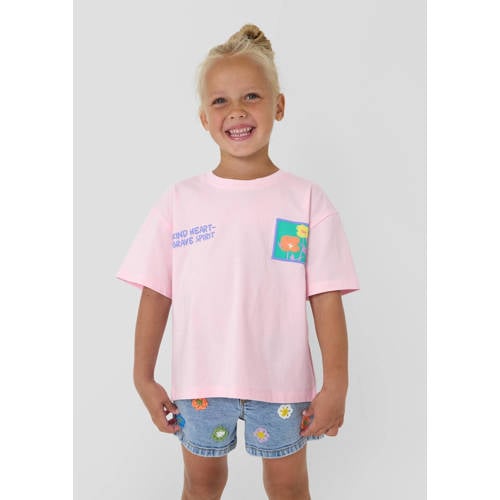 s.Oliver T-shirt met backprint roze Meisjes Katoen Ronde hals Backprint - maat 116/122 afbeelding