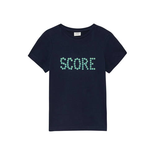 s.Oliver T-shirt donkerblauw Jongens Katoen Ronde hals Printopdruk - maat 128/134 afbeelding