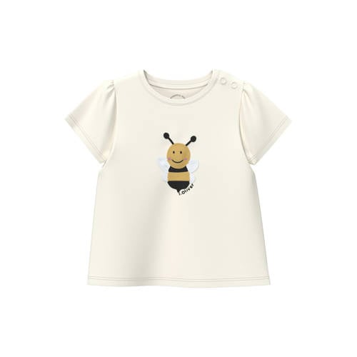 s.Oliver T-shirt ecru Meisjes Katoen Ronde hals Printopdruk - maat 92 afbeelding