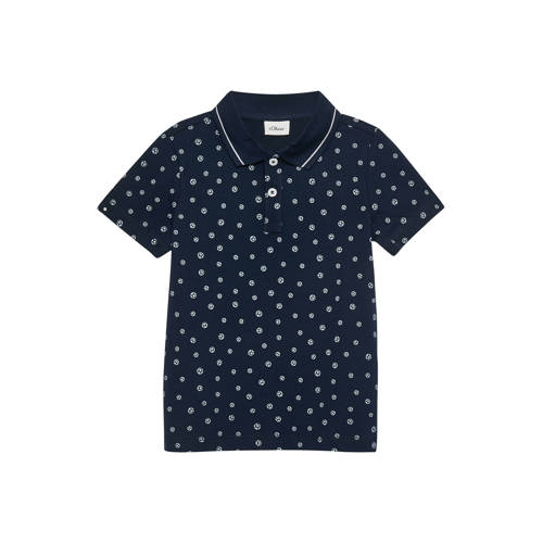 s.Oliver polo donkerblauw Jongens Katoen Polokraag All over print - maat 92/98 afbeelding