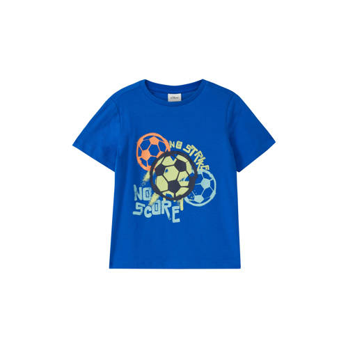 s.Oliver T-shirt marineblauw Jongens Katoen Ronde hals Printopdruk - maat 104/110 afbeelding