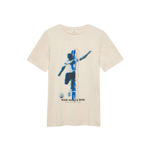 s.Oliver T-shirt ecru Jongens Katoen Ronde hals Printopdruk - maat 134/140 afbeelding
