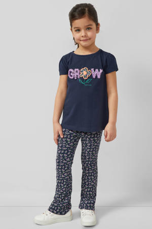 T-shirt donkerblauw met pailletten