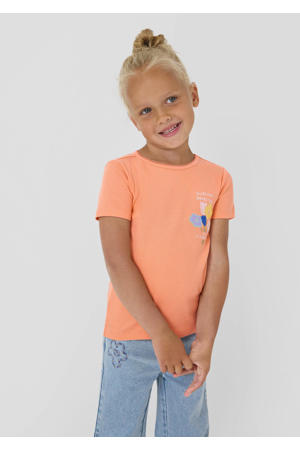 T-shirt oranje met pailletten