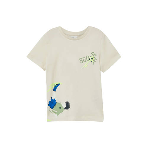 s.Oliver T-shirt ecru Jongens Katoen Ronde hals Printopdruk - maat 92/98 afbeelding