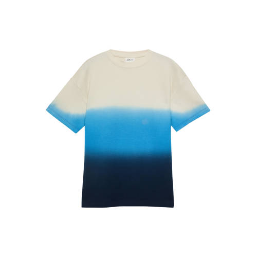 s.Oliver T-shirt ecru Meisjes Katoen Ronde hals Dip-dye - maat 134/140 afbeelding