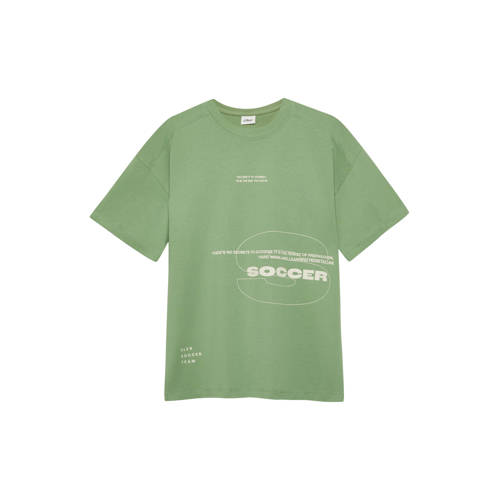 s.Oliver T-shirt lichtgroen Jongens Katoen Ronde hals Tekst - maat 134/140 afbeelding
