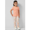 s.Oliver gebloemde legging ecru rib gebreid