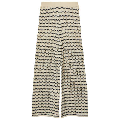 s.Oliver gestreepte casual broek ecru ajour Meisjes Acryl Streep - maat 170/176 afbeelding