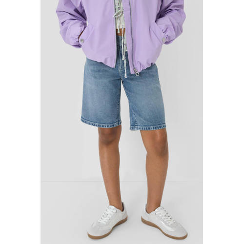 s.Oliver regular waist short medium blue denim Korte broek Blauw Meisjes Stretchdenim - maat 152 afbeelding
