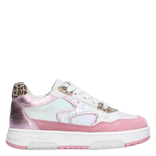 Braqeez sneakers roze/multi Meisjes Leer Panterprint - maat 29 afbeelding