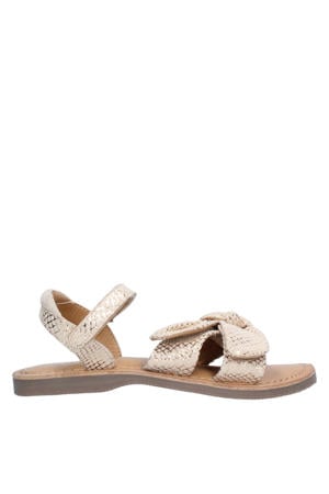 leren sandalen goud