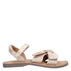 leren sandalen goud