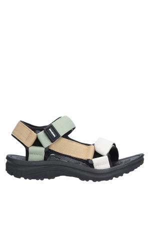sandalen zwart/beige/groen/wit