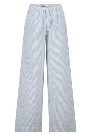 pyjamabroek gestreept blauw/wit