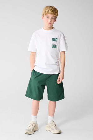 regular waist casual short donkergroen